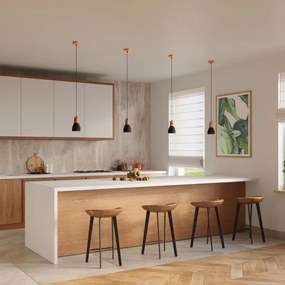 Sollux SL.0963 - Lampadario a sospensione con filo QUBIC 1xE27/60W/230V calcestruzzo/legno nero