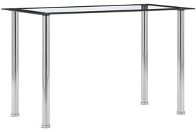 Tavolo Da Pranzo Nero E Trasparente 120x60x75cm Vetro Temperato /