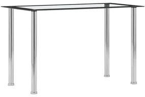 Tavolo Da Pranzo Nero E Trasparente 120x60x75cm Vetro Temperato /