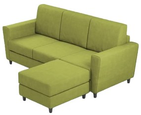Ityhome YASEL Verde | divano 3 posti con pouf