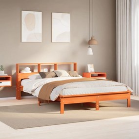 Letto Senza Materasso Marrone Cera 160x200 Cm İn Legno Di Pino /
