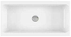 Lavabo a canale 90x45 cm dappoggio o sospeso in ceramica lucida