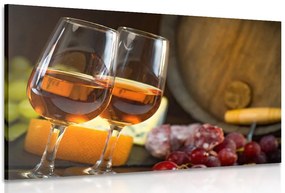 Quadro su tela – Due bicchieri di vino rosato