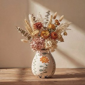 Vaso in gres dipinto a mano color crema (altezza 17 cm) Taza - Bloomingville