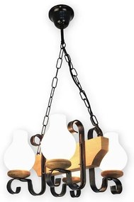 Brilagi - Lampadario a sospensione con catena QUEEN 4xE14/40W/230V faggio