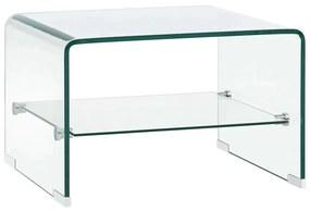 Tavolino Da Salotto Trasparente 50x45x33 Cm İn Vetro Temperato /