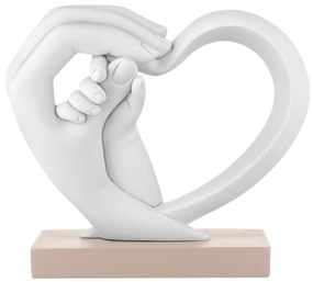 Bongelli preziosi piccola Scultura in marmorino moderno Mani e cuore h 12 - varie colorazioni ROSA