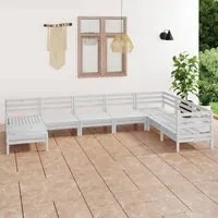 Set Divani da Giardino 8 pz in Legno Massello di Pino Bianco cod mxl 54131