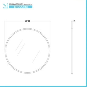 Specchio bagno 80 cm con cornice oro e installazione a parete