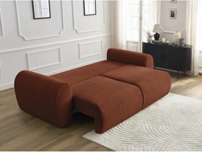 Divano color mattone allungabile con rivestimento in velluto a coste 257 cm Lucien – Bobochic Paris