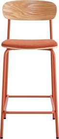 Set di 2 sgabelli da bar in colore rosso e naturale (altezza seduta 66 cm) Adriana - Marckeric