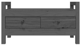 Panca da ingresso grigio 80x40x43 cm in legno massello di pino