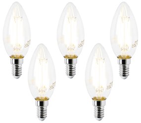 Set di 5 Lampada LED E14 B35 trasparente 2.2W 470 lm 2700K