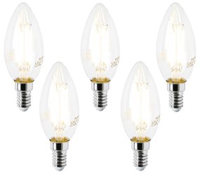 Set di 5 Lampadine LED E14 B35 Trasparente 2.2W 470 lm 2700K
