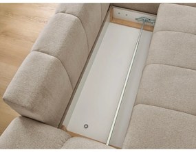 Divano angolare grigio tortora allungabile e con contenitore (penisola a destra/chaise lounge) con rivestimento in ciniglia Everest – Bobochic Paris