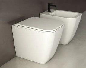 Globo Stone Multi Wc filo parete Senza Brida a pavimento senza sedile in ceramica Bianco Lucido