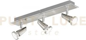 Spot led miami cromo e nickel 3 luci attacco gu10 led 5w 400lm 2700...