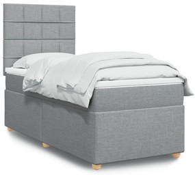 Giroletto A Molle Con Materasso Grigio Chiaro 80x200 Cm Tessuto /