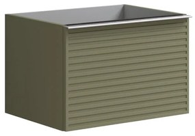 Mobile da bagno sotto lavabo Pixel stripes verde laccato opaco L 60 x H 40 x P 45.5 cm 1 cassetto, lavabo non incluso