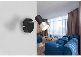 Globo 57917-1N - Faretto da parete MASON 1xGU10/25W/230V nero/argento