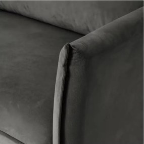 Divano grigio scuro con rivestimento in velluto 203 cm Juli – Ropez