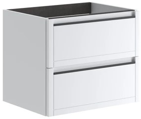 Mobile da bagno sotto lavabo TRATTO bianco opaco L 59.5 x H 50 x P 45.5 cm 2 cassetti, lavabo non incluso