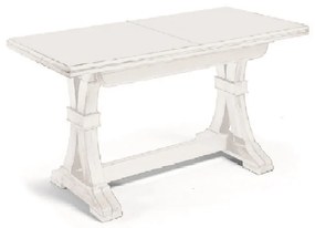 Tavolo rettangolare bianco opaco allungabile in legno massello 160x85