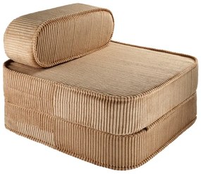 Poltrona per bambini marrone con rivestimento in velluto a coste Flip – Wigiwama