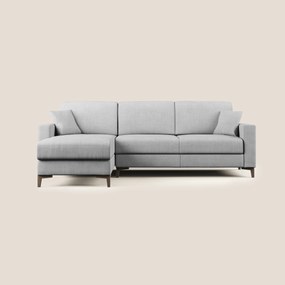 Kafka divano letto angolare in morbido tessuto impermeabile T02 grigio chiaro