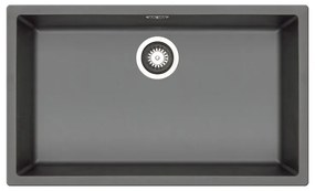 Lavello sottotop 1 vasca PYRAMIS Mistral fibra di vetro L 40 x L 70 cm grafite