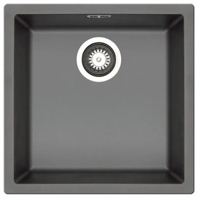Lavello sottotop 1 vasca PYRAMIS Mistral fibra di vetro L 40 x L 40 cm grafite