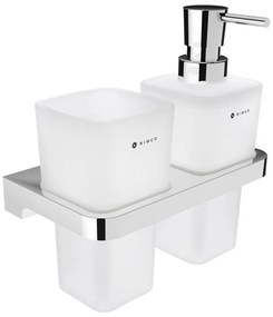 NIMCO MA 2905831H-26 - Distributore di sapone a parete e portaspazzolino MAYA 290 mm