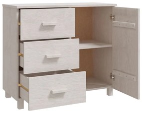 Credenza hamar bianca 90x40x80 cm in legno massello di pino