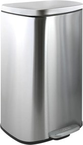 Cestino per la spazzatura color argento opaco in acciaio con pedale 50 l Akira – Spirella