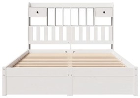 Letto libreria senza materasso bianco 160x200 cm legno di pino