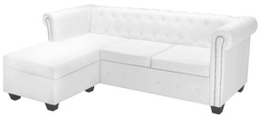 Divano chesterfield a l in finta pelle bianco