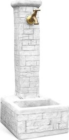 Fontana Da Giardino Effetto Pietra In Cemento Iglesias 28x32x71 Bianco KAM