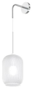 Applique regolabile cromo 1 luce vetro bianco fog 1181cr-a-bf