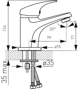 FERRO - Miscelatore per lavabo + scarico ONE cromo lucido