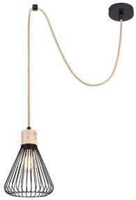 Rabalux 3148 - Lampadario a sospensione con filo FARFALLE 1xE27/40W/230V nero/faggio