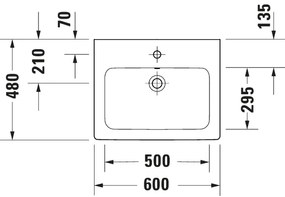 Duravit 23996000002 - Lavabo sospeso D-CODE 60x48 cm ceramica/bianco lucido