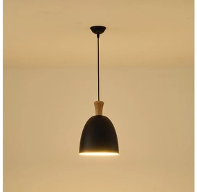 Lampadario a sospensione con filo 1xE27/15W/230V nero diametro 23 cm