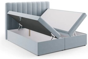 Letto boxspring azzurro con contenitore 180x200 cm Gina - Milo Casa