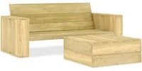 Set Divani da Giardino 2 pz in Legno di Pino Impregnato cod mxl 39391