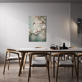 Quadro su tela – Ramo fiorito con uccelli