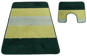 Set di tappetini da bagno verdi 50 cm x 80 cm + 40 cm x 50 cm