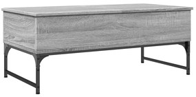 Tavolino salotto grigio sonoma 100x50x40cm multistrato metallo