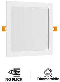 Pannello LED Quadrato 20W 2.000lm Foro 205x205mm Osram LED Dimmerabile Colore Bianco Caldo 3.000K