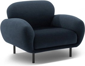 Poltrona blu scuro con rivestimento in bouclé Poppy – Micadoni