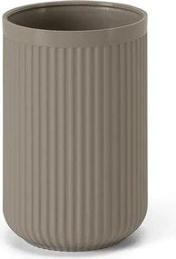 Porta spazzolini tortora in plastica cannettata rigida Arizona